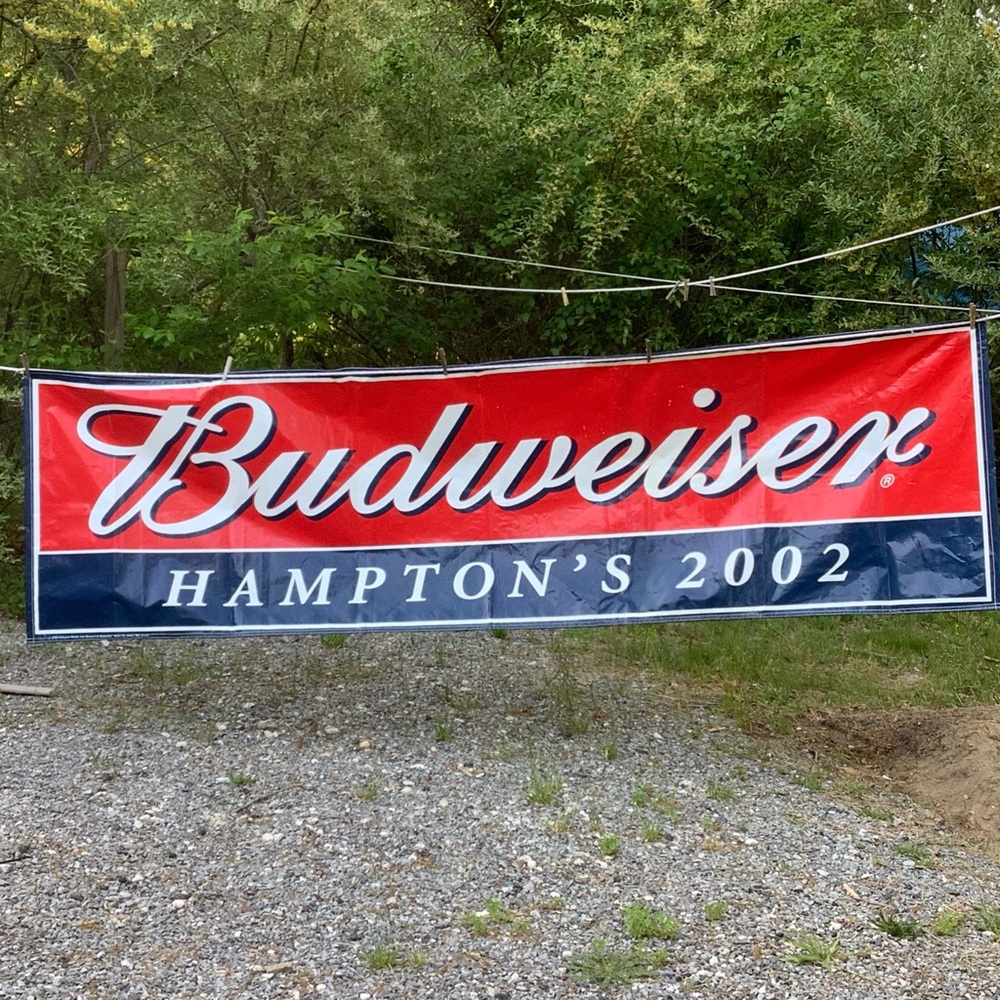 Budweiser HAMPTON'S  2002 Vinyl Banner Man Cave  Large 2.8’  X 9.5 ‘